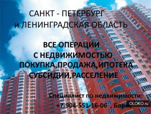 Любые услуги в сфере недвижимости в Санукт-Петербурге и Ленинградской области. 