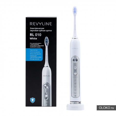 Электрическая зубная щетка Revyline RL 010 в белом дизайне. 