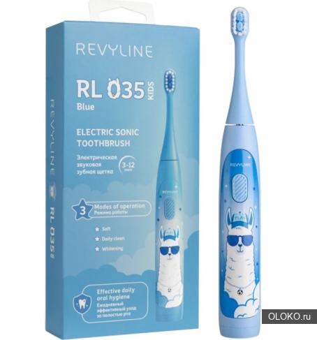 Звуковая щетка Revyline RL 035 Kids, light Blue. 